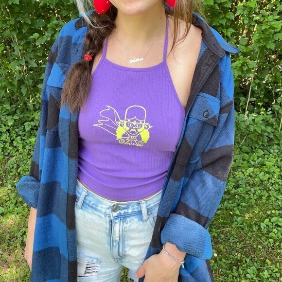 Mojo JoJo Powerpuff Girls Purple Halter Ribbed Top - Picture 6 of 6